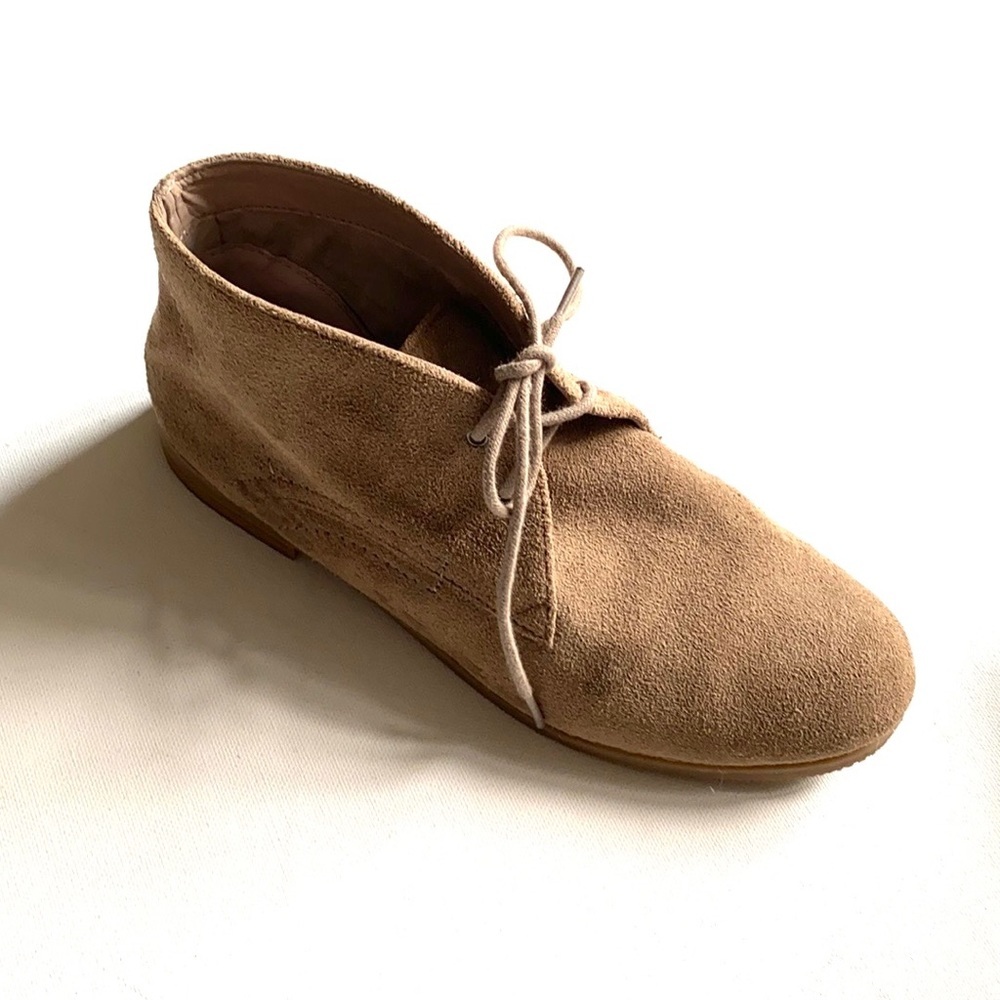 Franco Sarto Suede Tan Lace Up Boots, Size 6M